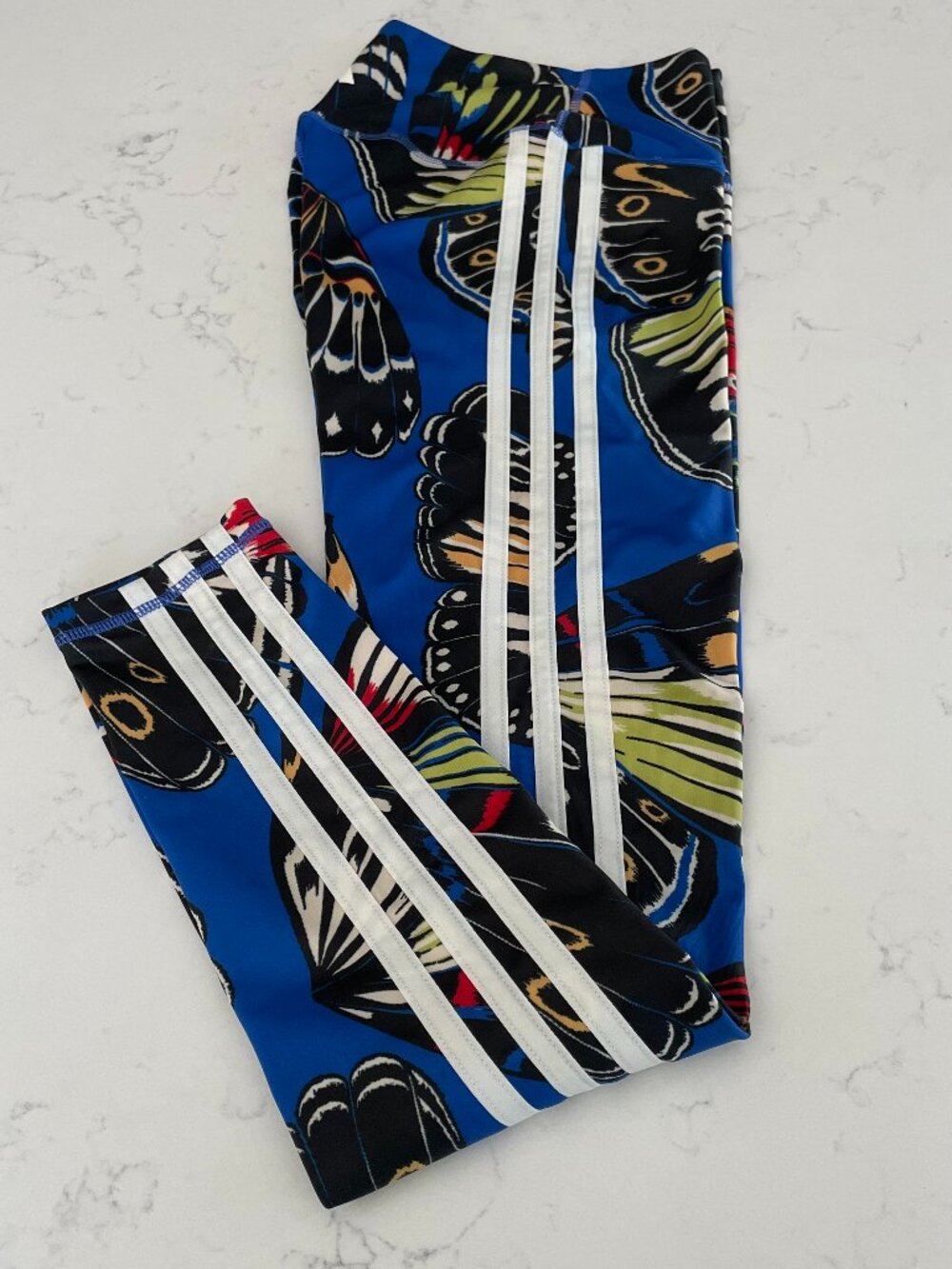 FARM Rio Adidas Colab Tight Fit Butterfly Print Colorful 7/8 Leggings Multi XS